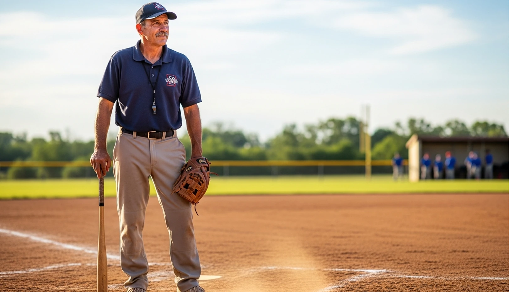 Baseball coach at practice