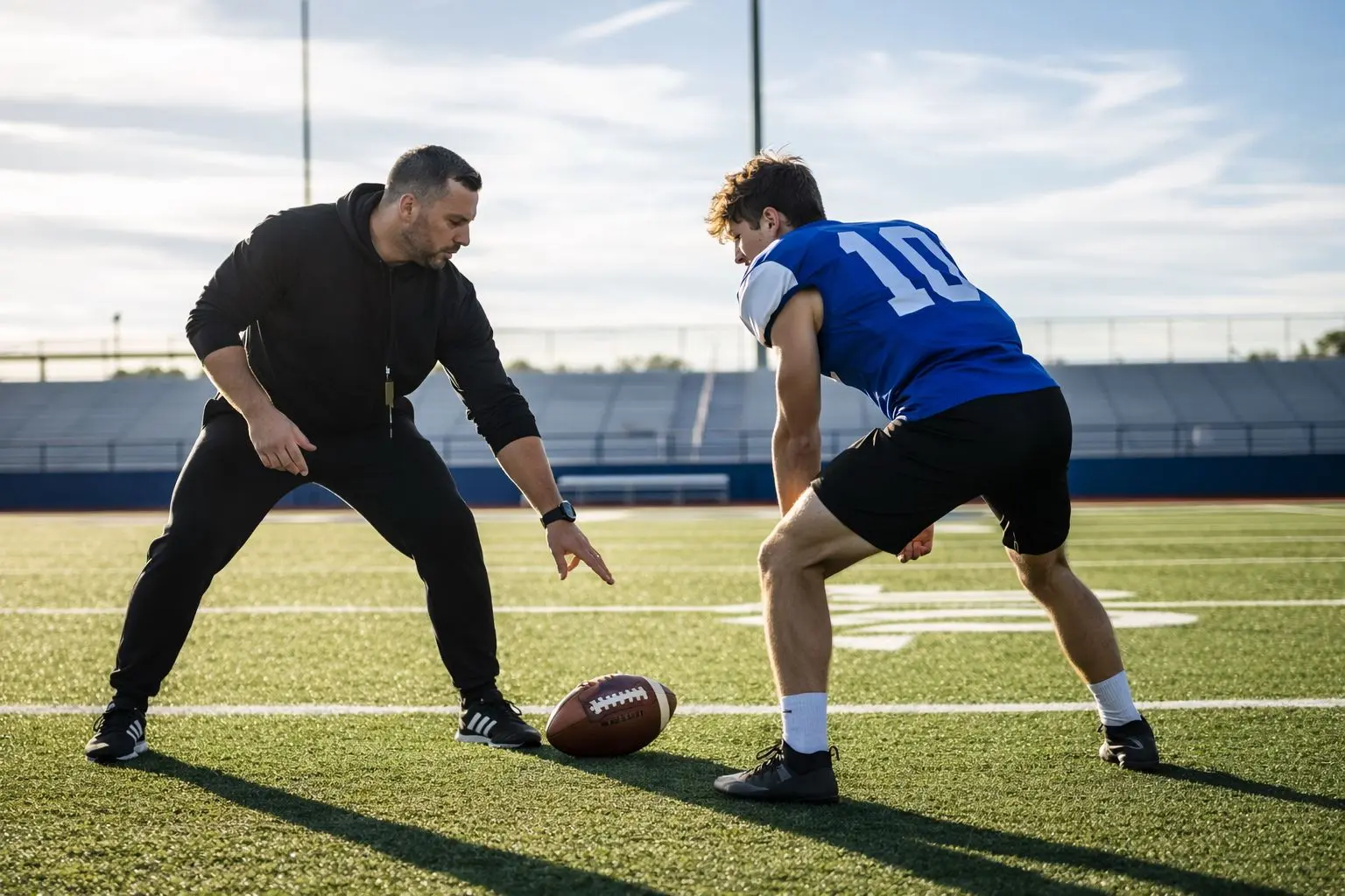 Coach training athlete